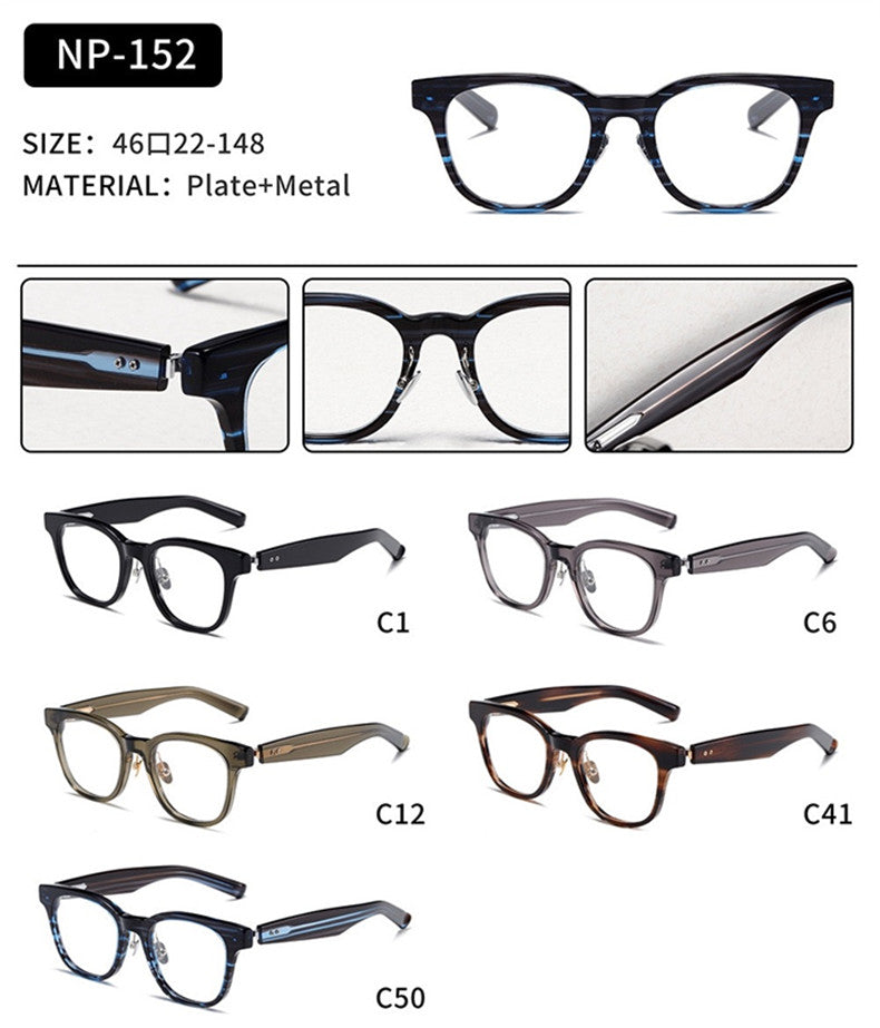 Aimee Unisex Full Rim Square Titanium Acetate Eyeglasses 14152.