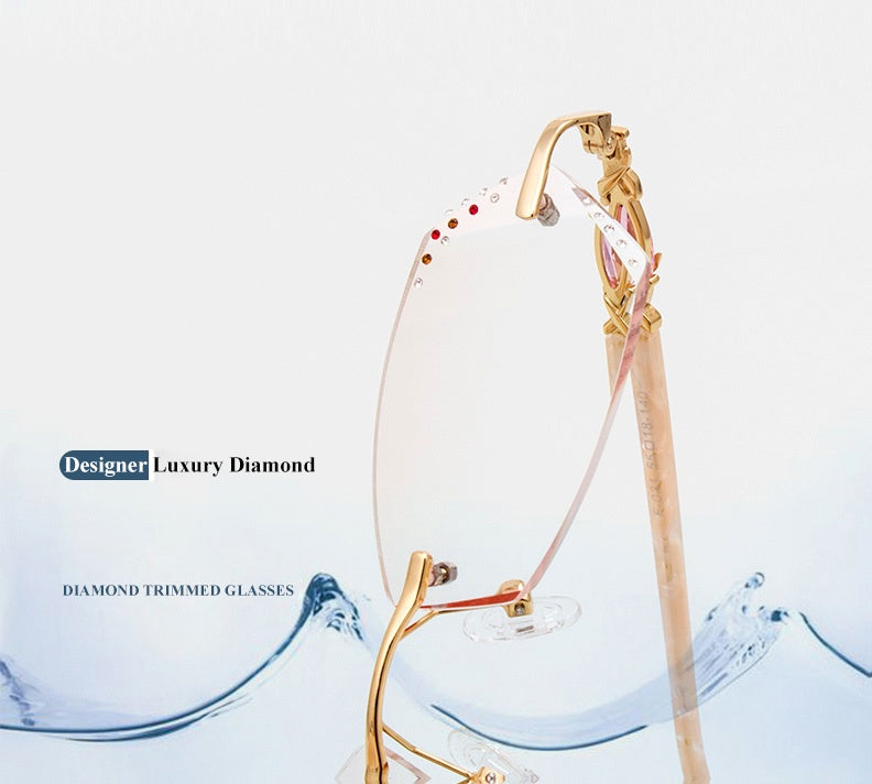 Chashma Womens Rimless Oval Alloy Eyeglasses 016 — view 1 | Chashma at FuzWeb