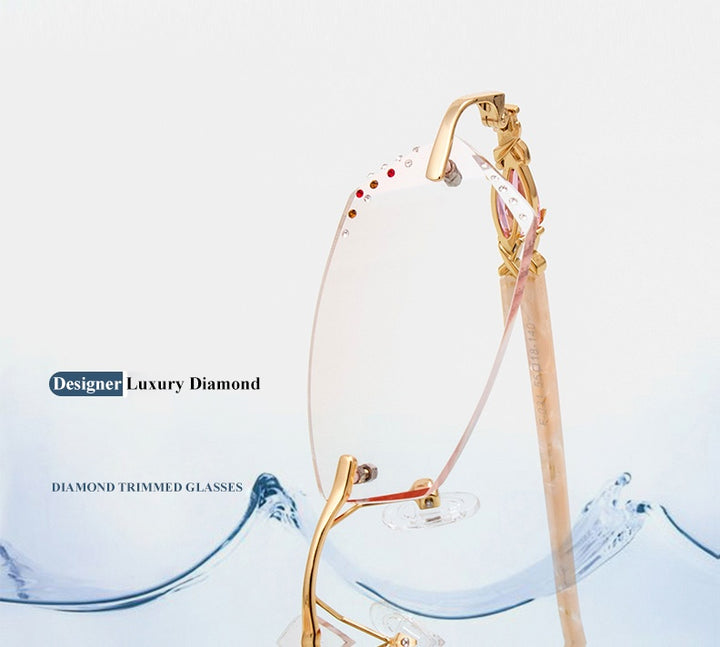 Chashma Womens Rimless Oval Alloy Eyeglasses 016 — view 1 | Chashma at FuzWeb