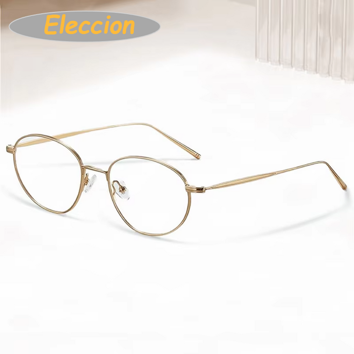 Eleccion Unisex Full Rim Oval Titanium Eyeglasses 14142