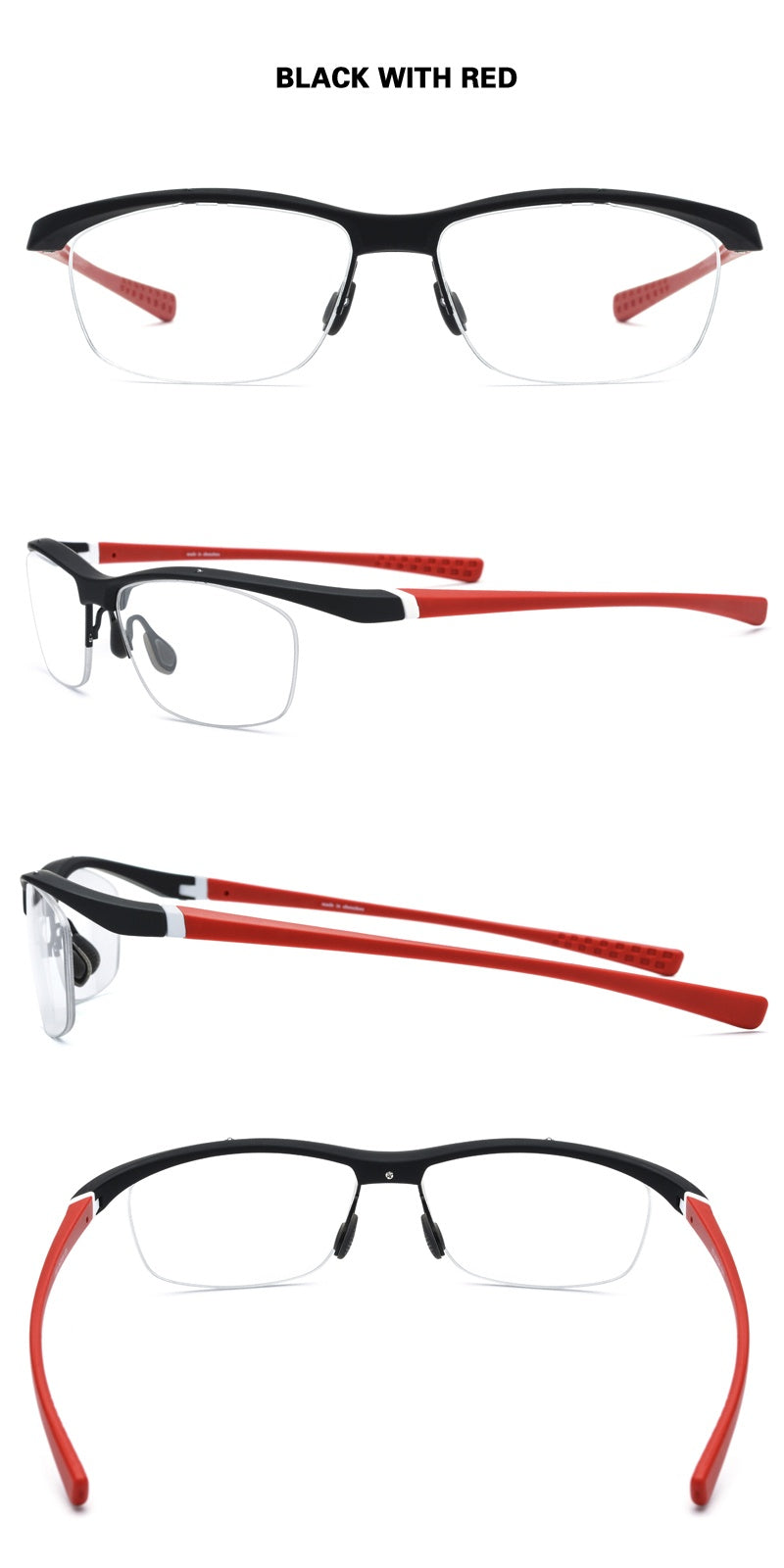 Chashma Mens Semi Rim Square Tr 90 Titanium Sport Eyeglasses 7027 — view 2 | Chashma at FuzWeb