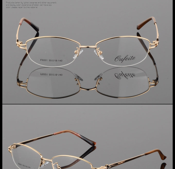 Bclear Womens Semi Rim Oval Alloy Eyeglasses 66001 — view 3 | Bclear at FuzWeb
