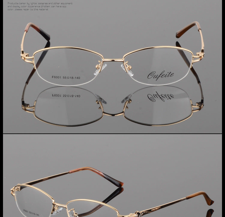 Bclear Womens Semi Rim Oval Alloy Eyeglasses 66001 — view 3 | Bclear at FuzWeb