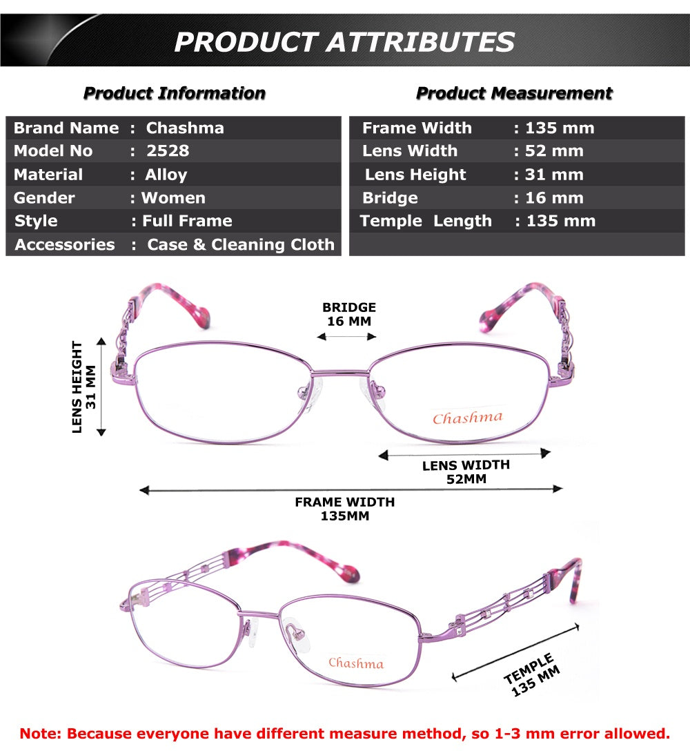 Chashma Ottica Womens Full Rim Oval Alloy Eyeglasses 2528 — view 1 | Chashma Ottica at FuzWeb