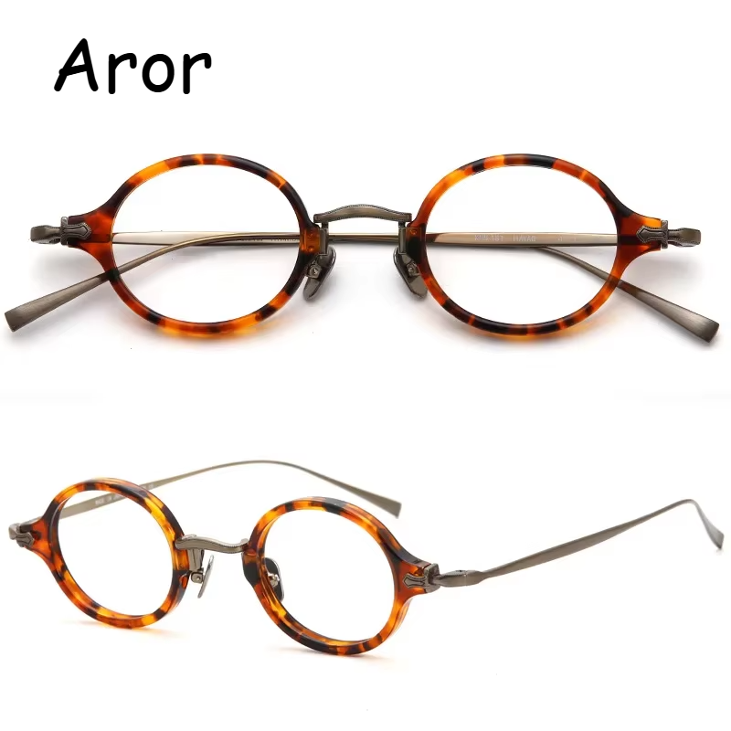 Aror Women's Full Rim Round Acetate Titanium Eyeglasses 949101