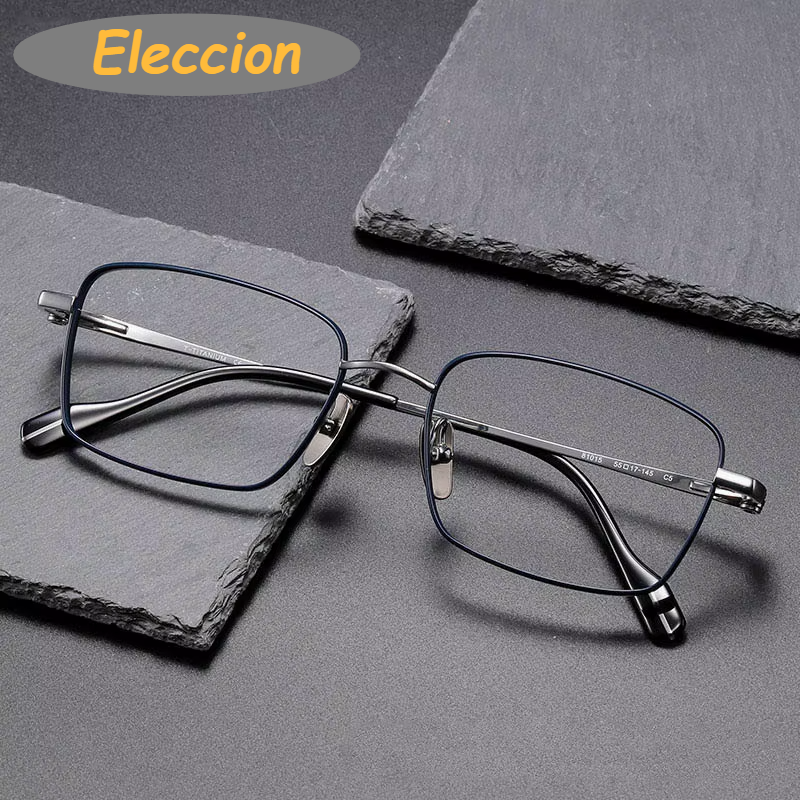 Eleccion Unisex Full Rim Square Titanium Eyeglasses 481015 Full Rim Eleccion