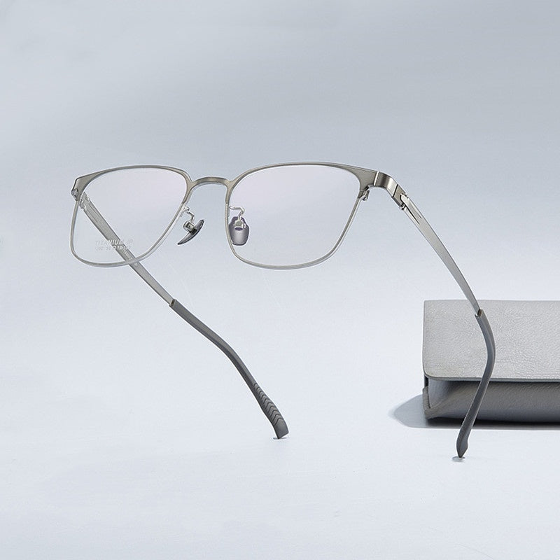 Chashma Ochki Unisex Full Rim Square Titanium Eyeglasses 881282.