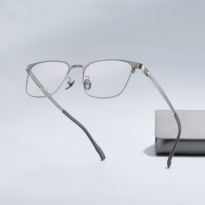 Chashma Ochki Unisex Full Rim Square Titanium Eyeglasses 881282.