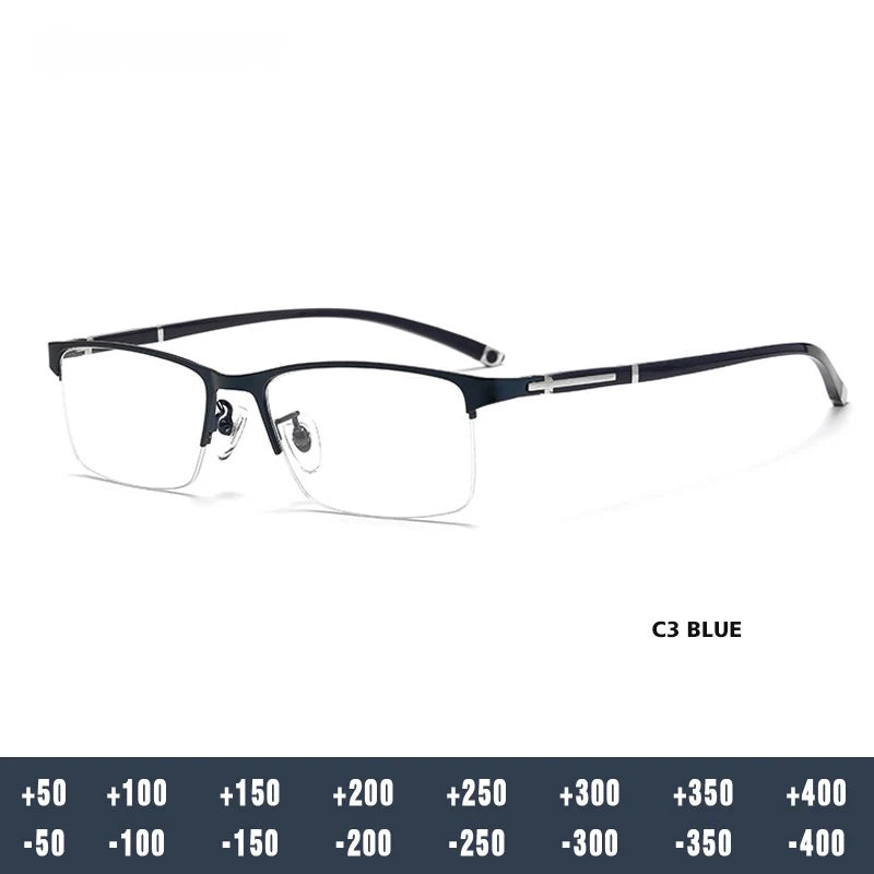 Kansept Unisex Full Rim Square Al-Mg-Titanium Reading Glasses 619211.