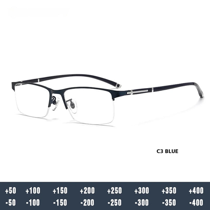 Kansept Unisex Full Rim Square Al-Mg-Titanium Reading Glasses 619211.