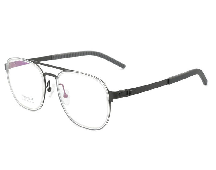 Chashma Ochki Unisex Full Rim Square Double Bridge Titanium Eyeglasses 4422 — view 12 | Chashma Ochki at FuzWeb