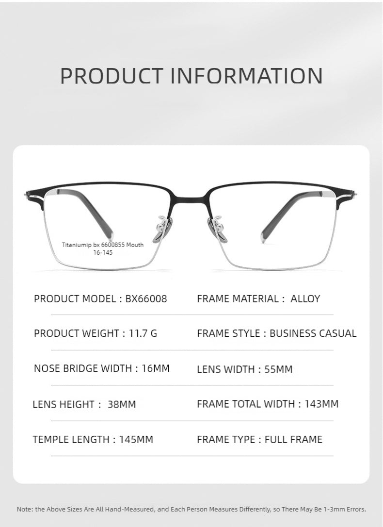 Kansept Mens Semi Rim Square Brow Line Alloy Reading Glasses 66008 — view 2 | Kansept at FuzWeb