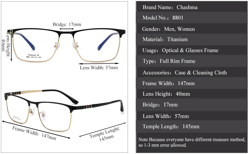 Size Chart Technical Specs