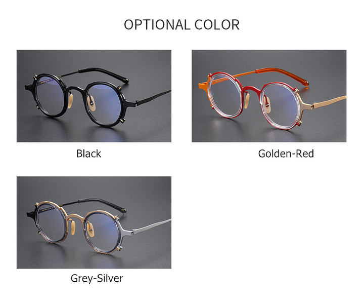 Aimee Unisex Full Rim Round Titanium Acetate Eyeglasses 4483 — view 8 | Aimee at FuzWeb