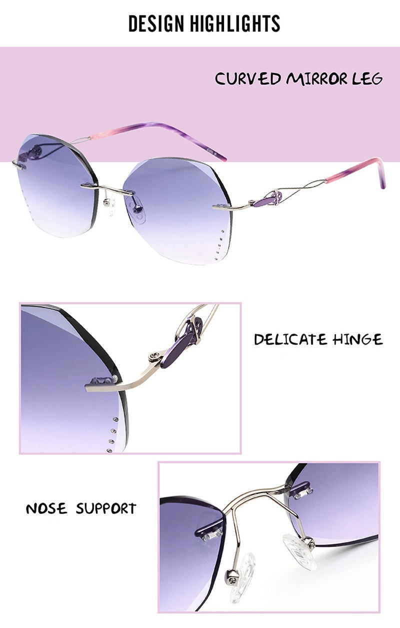 Chashma Ottica Womens Rimless Oval Round Titanium Eyeglasses 23784 — view 2 | Chashma Ottica at FuzWeb