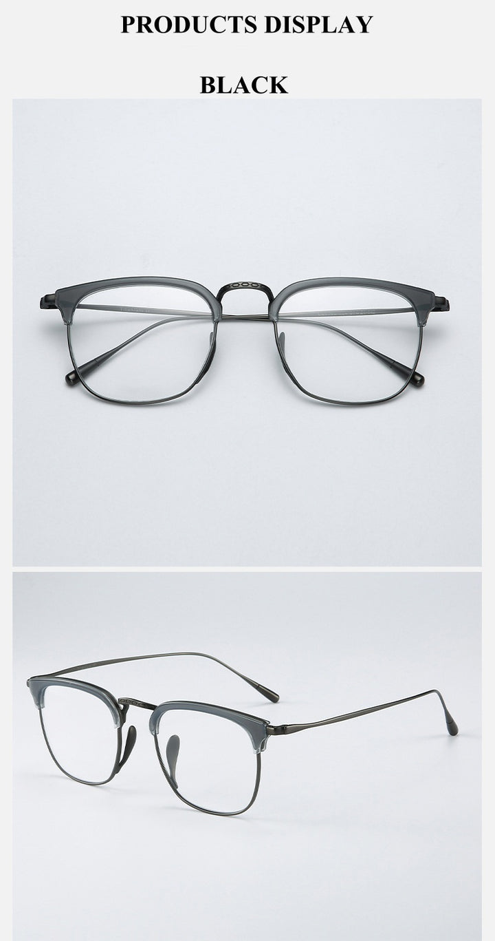 Chashma Ochki Mens Full Rim Square Titanium Acetate Eyeglasses 881902 — view 3 | Chashma Ochki at FuzWeb