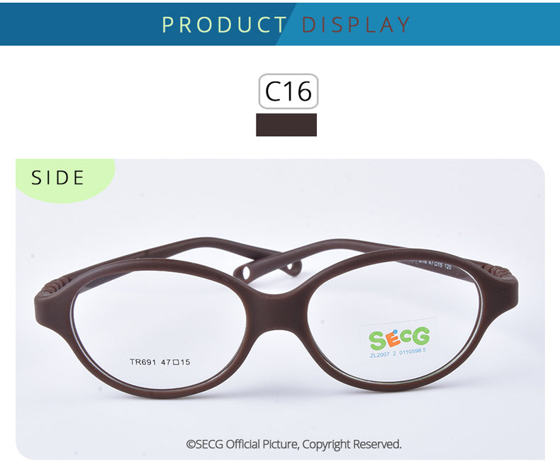 Secg Unisex Childrens Full Rim Oval Tr 90 Rubber Eyeglasses 18691 — view 3 | Secg at FuzWeb