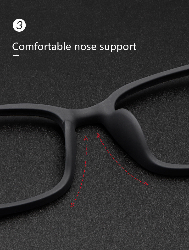 Kocolior Unisex Full Rim Square Tr 90 Hyperopic Reading Glasses 98007.