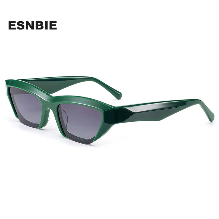 Esnbie Women's Full Rim Square Cat Eye Acetate Sunglasses 231377