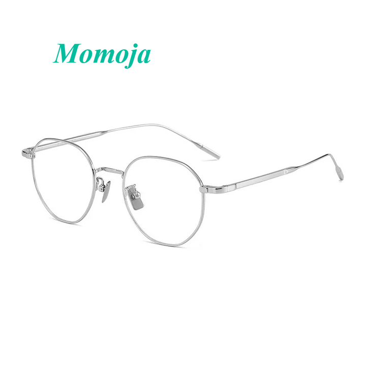 Momoja Unisex Full Rim Flat Top Oval Square Titanium Eyeglasses 30908
