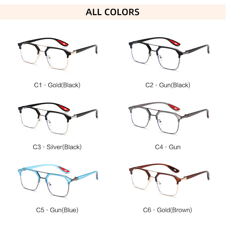 Kocolior Unisex Full Rim Square Tr 90 Alloy Double Bridge Photochromic Reading Glasses 968329.