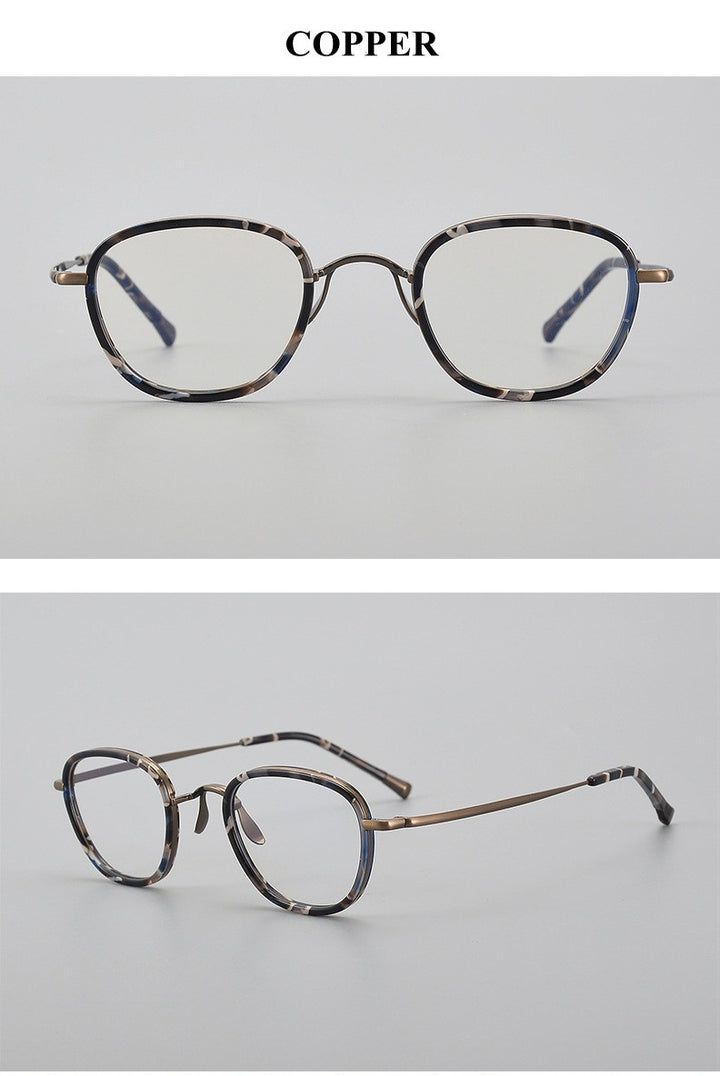 Chashma Unisex Full Rim Polygon Titanium Acetate Eyeglasses 881750.