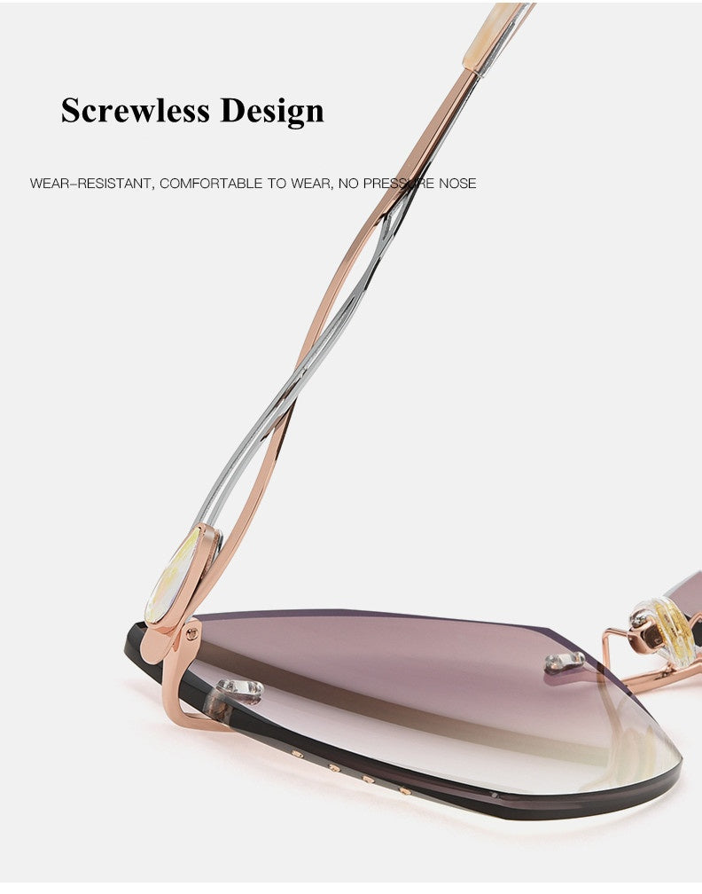 Chashma Womens Rimless Polygon Titanium Sunglasses 1750 — view 10 | Chashma at FuzWeb