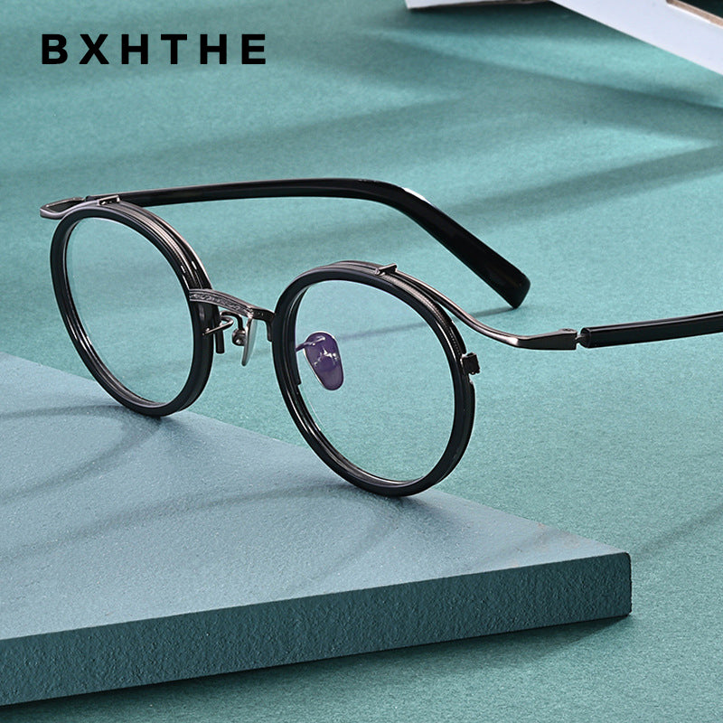 Gatenac Unisex Full Rim Round Acetate Alloy Frame Eyeglasses Gxj37 — view 1 | Gatenac at FuzWeb