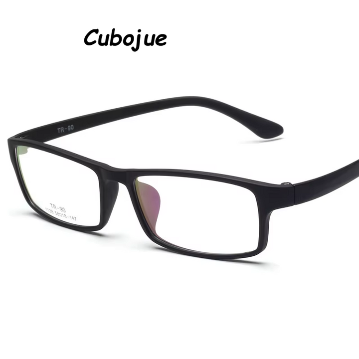 Cubojue Men's Full Rim Big Square Tr 90 Titanium Reading Glasses 71609 Reading Glasses Cubojue