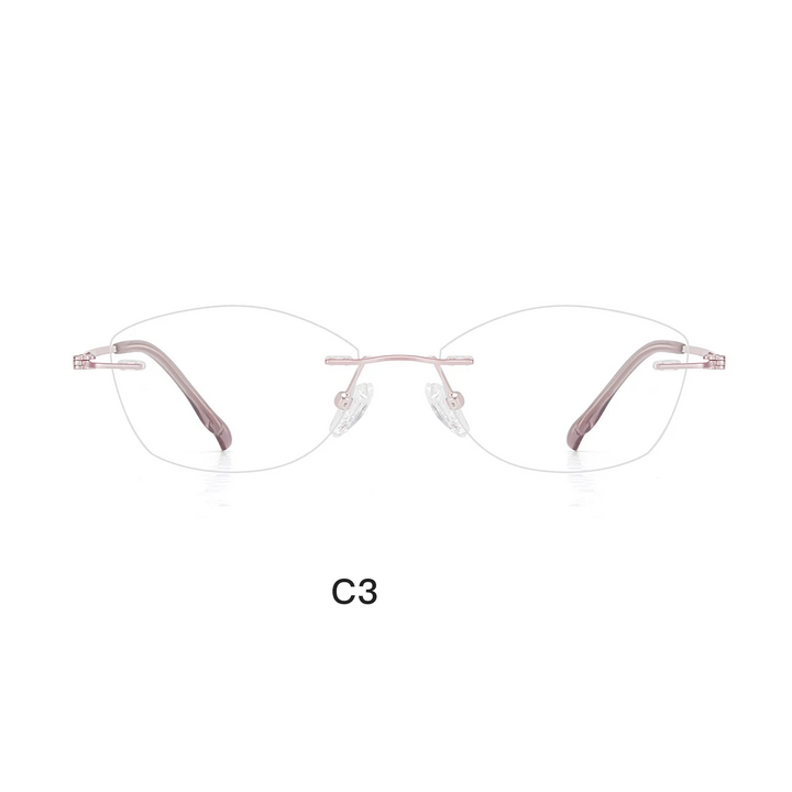 Gmei Optical 23023 women's rimless cat eye titanium alloy prescription eyeglasses — view 4