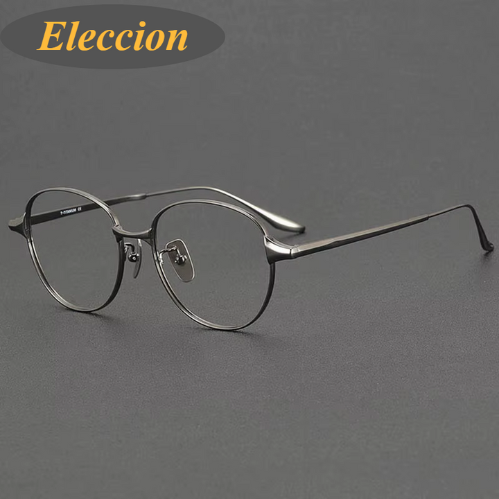 Eleccion Women's Full Rim Oval Square Titanium Eyeglasses 84173