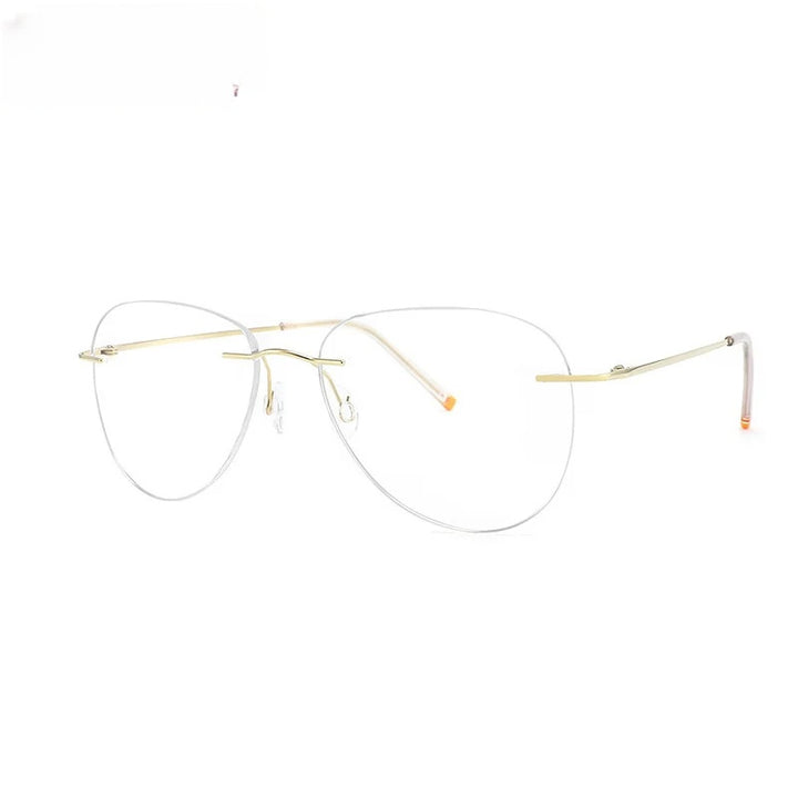 Chashma Unisex Rimless Oval Flat Top Titanium Eyeglasses 888011.