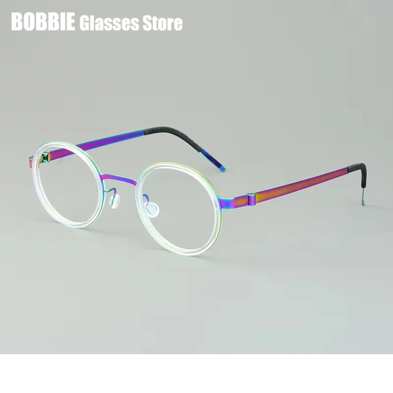 Bobbie Women's Full Rim Round Titanium Acetate Eyeglasses 619707