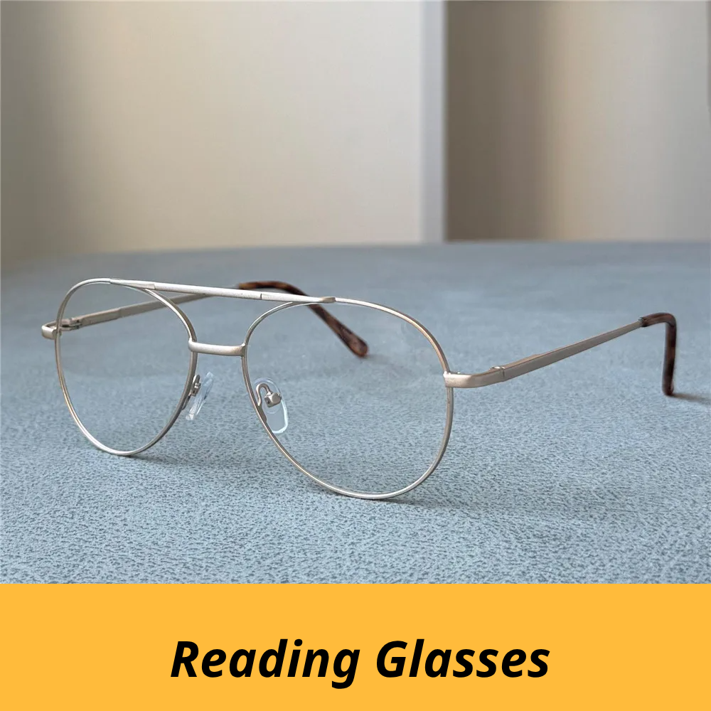 Cubojue Unisex Full Rim Oval Double Bridge Alloy Reading Glasses 471756