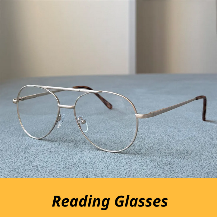 Cubojue Unisex Full Rim Oval Double Bridge Alloy Reading Glasses 471756