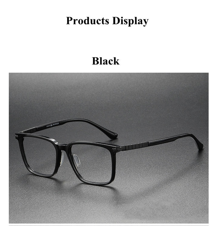 Chashma Ochki Unisex Full Rim Square Acetate Titanium Eyeglasses 29630 — view 1 | Chashma Ochki at FuzWeb