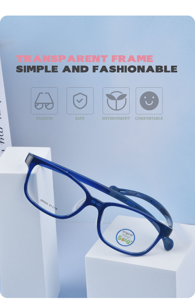 Secg Unisex Youths Full Rim Square Tr 90 Silicone Eyeglasses 19163 — view 4 | Secg at FuzWeb