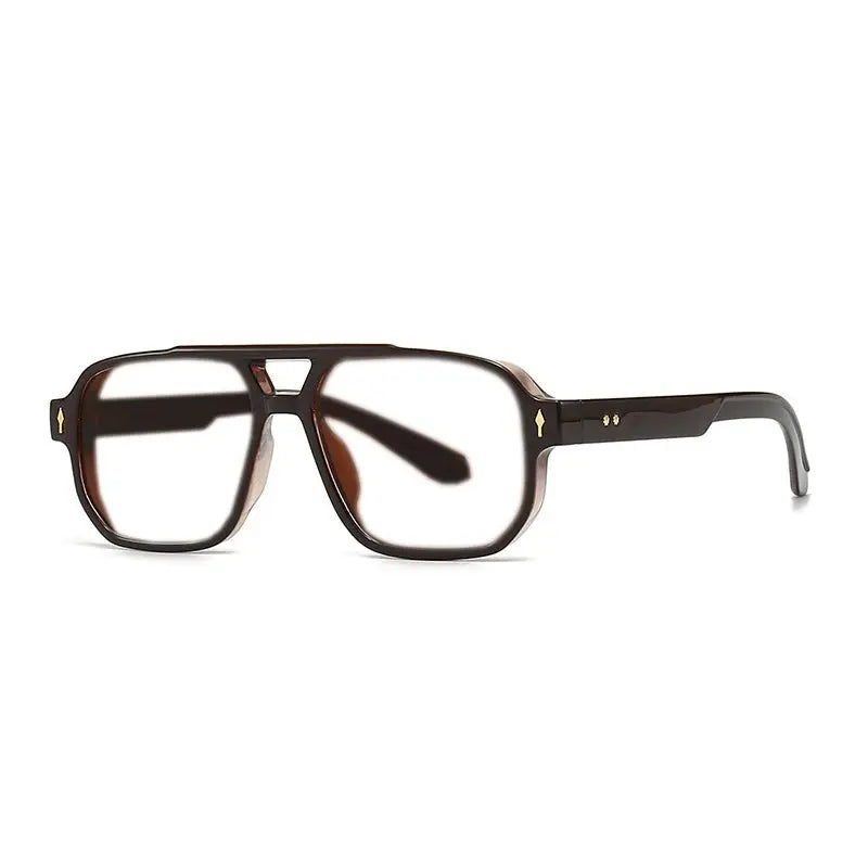 Kocolior Unisex Full Rim Square Double Bridge Tr 90 Alloy Reading Glasses 76061.