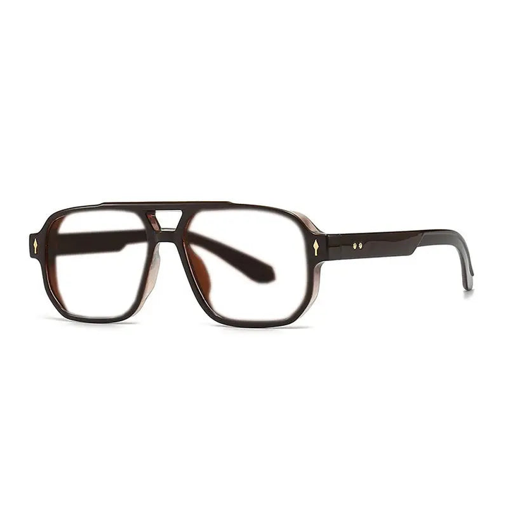 Kocolior Unisex Full Rim Square Double Bridge Tr 90 Alloy Reading Glasses 76061.