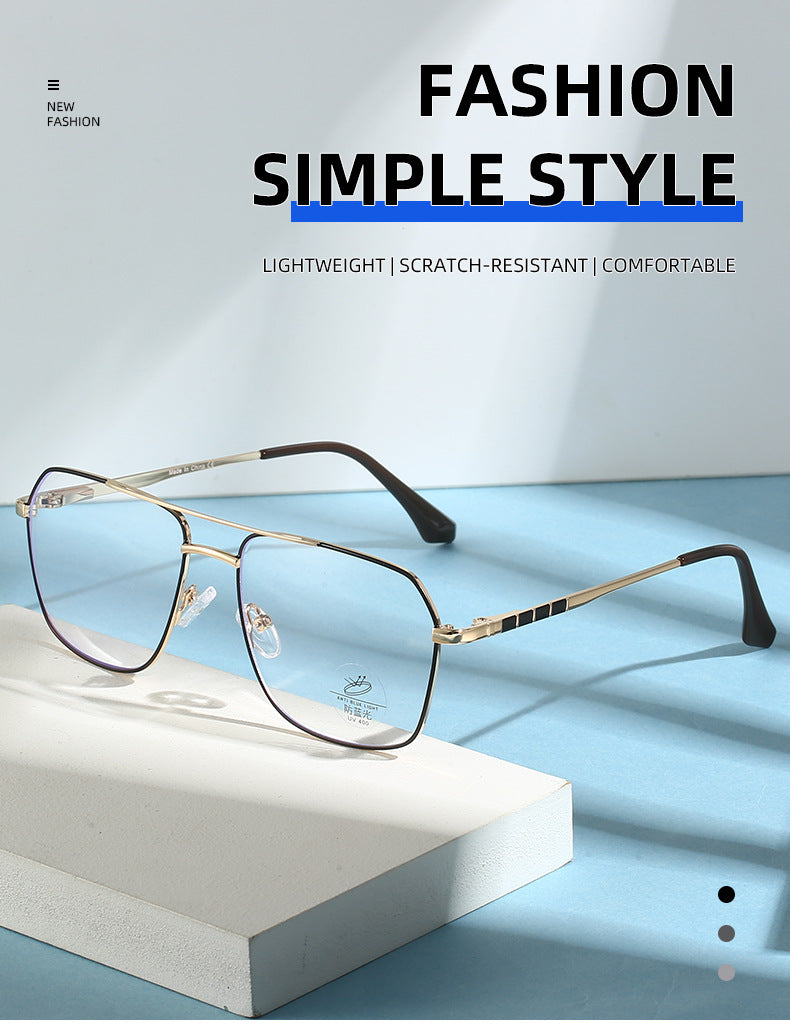Vicky Unisex Full Rim Square Double Bridge Alloy Reading Glasses 6908 — view 1 | Vicky at FuzWeb
