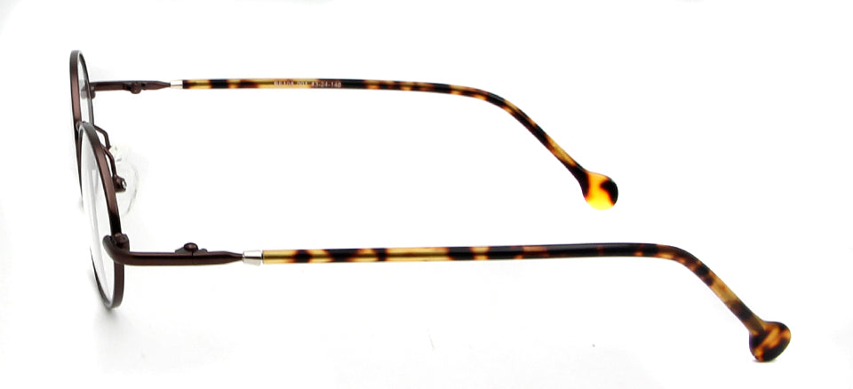 Esnbie Unisex Full Rim Small Oval Alloy Acetate Eyeglasses 18108.