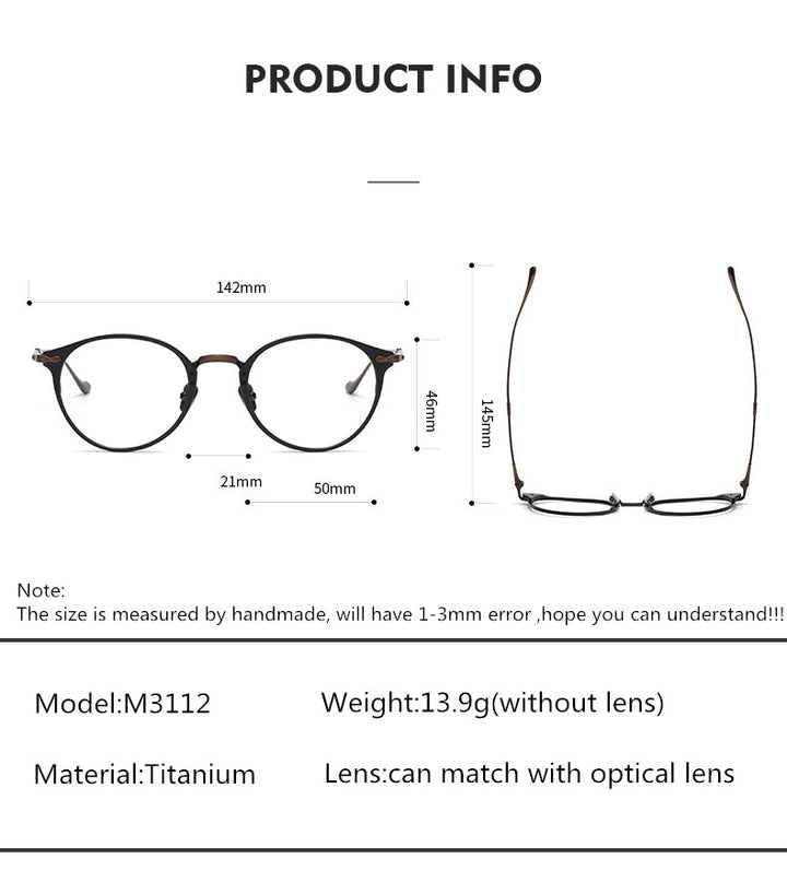 Aimee Unisex Full Rim Oval Round Titanium Eyeglasses 3112.