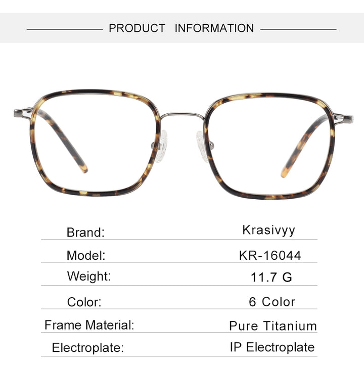 Krasivyy Mens Full Rim Square Tr 90 Titanium Eyeglasses Kr16044 — view 4 | Krasivyy at FuzWeb