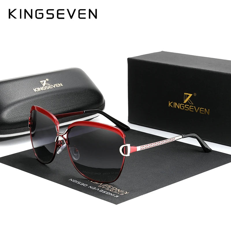 Kingseven Womens Sunglasses Luxury Gradient Polarized Lens Round N-7018 — view 1 | KingSeven at FuzWeb