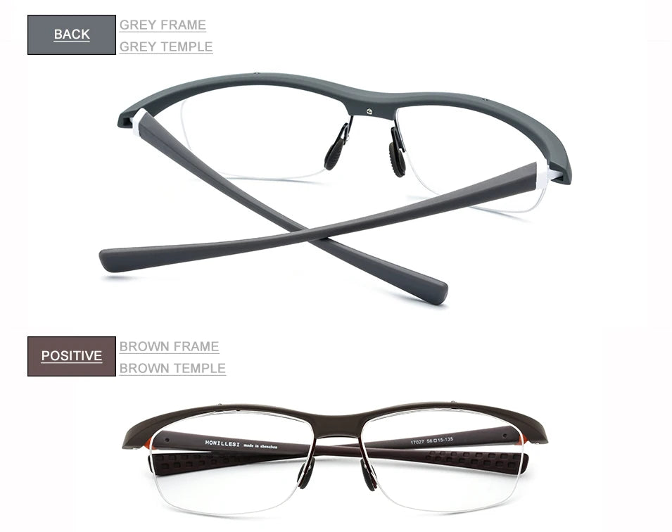 Hdcrafter Mens Semi Rim Rectangle TR 90 Sports Frame Eyeglasses 7027 — view 19 | Hdcrafter Eyeglasses at FuzWeb