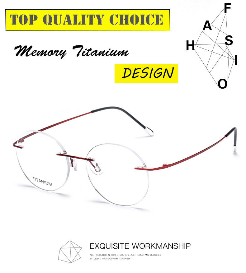 Krasivyy Unisex Rimless Round Titanium Eyeglasses Kr6012 — view 1 | Krasivyy at FuzWeb