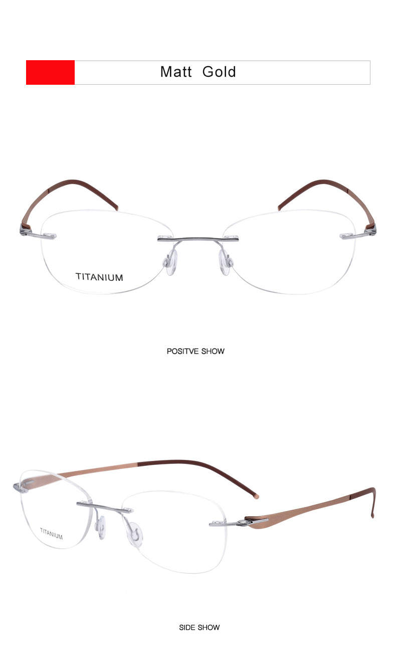 Krasivyy Unisex Rimless Oval Screwless Titanium Rimless Eyeglasses 5003 — view 11 | Krasivyy at FuzWeb