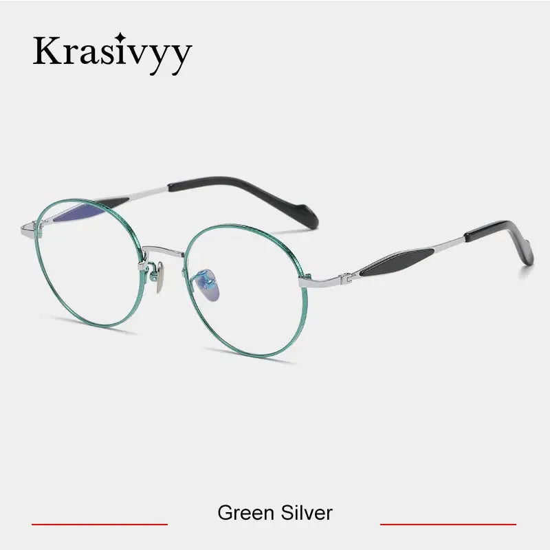 Krasivyy Unisex Full Rim Round Titanium Acetate Eyeglasses 46058.