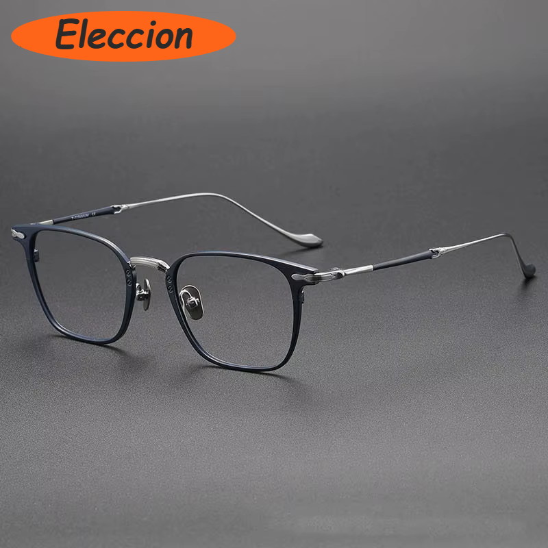 Eleccion Unisex Full Rim Square Titanium Eyeglasses 93135