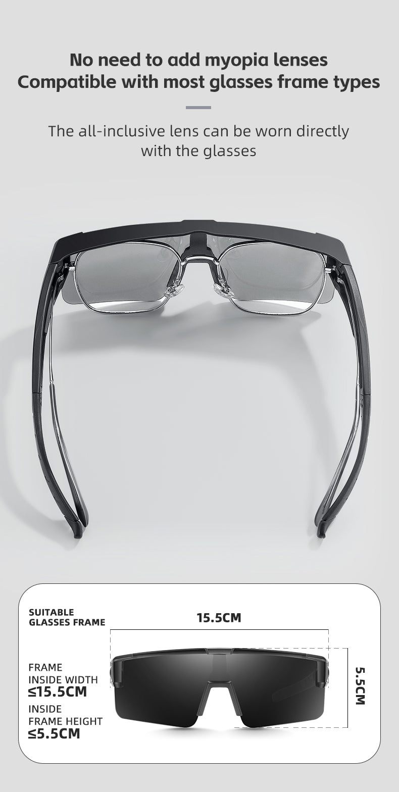 West Biking Unisex Semi Rim Square Polycarbonate Over Frame Polarized Sunglasses 9607931 — view 2 | West Biking at FuzWeb